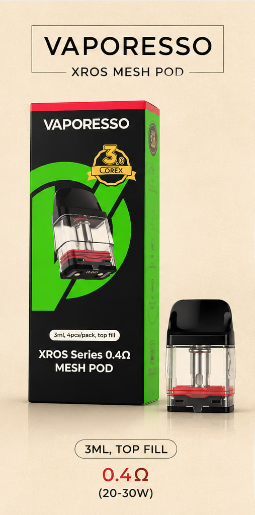 VAPARESSO XROS 0.4Ω 3ML CARTRIDGE