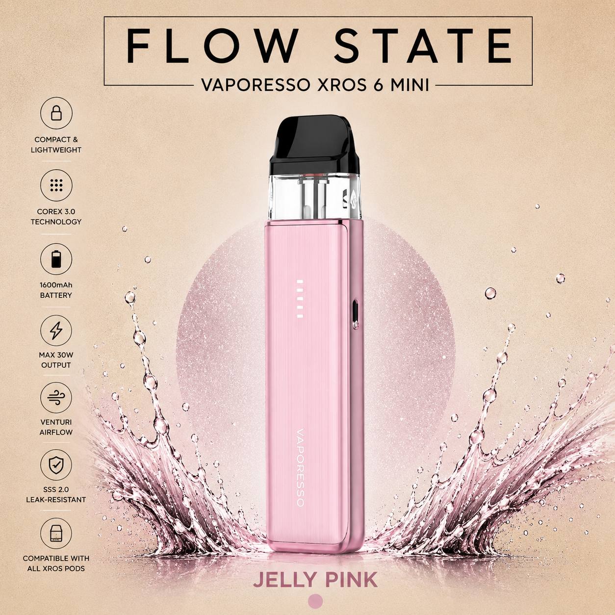 Vaporesso Xros 6 Mini Jelly Pink